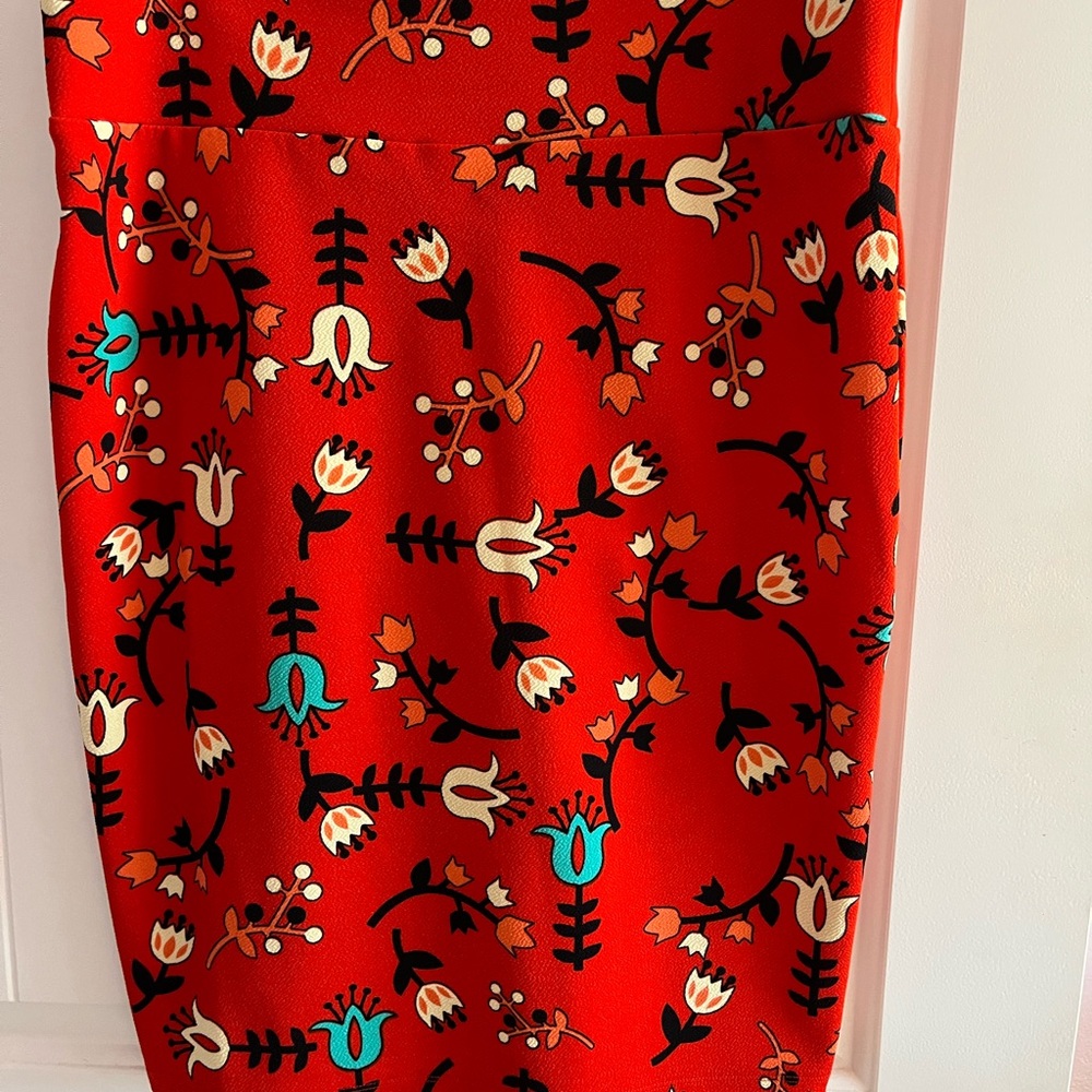 Floral Red Skirt